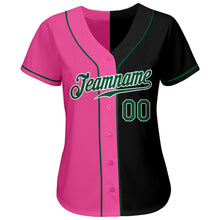 Load image into Gallery viewer, Custom Black Kelly Green-Pink Authentic Split Fashion Baseball Jersey
