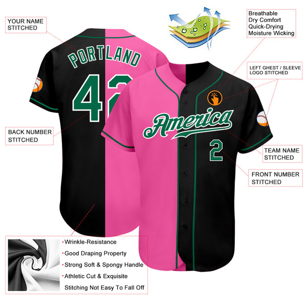 Cheap Custom Pink Kelly Green-White Mesh Authentic Football Jersey Free  Shipping – CustomJerseysPro