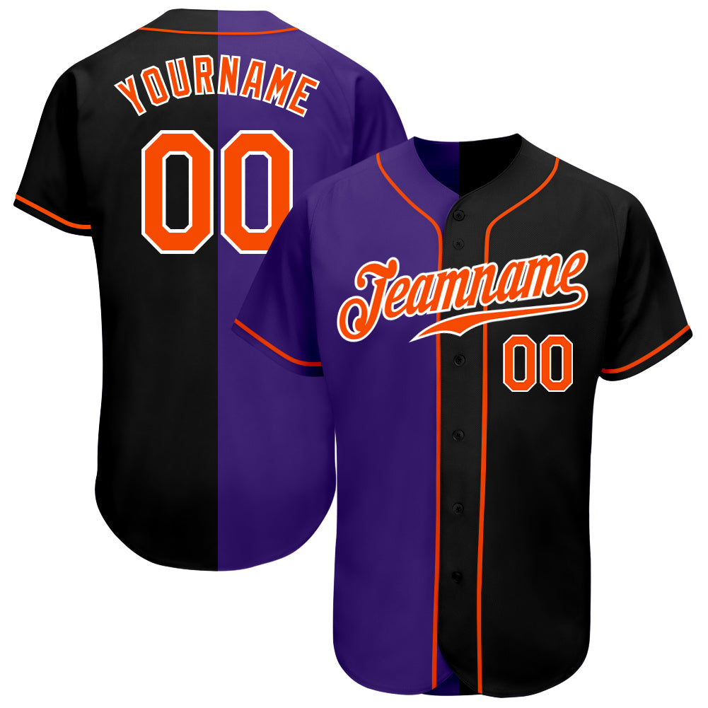 Cheap Custom Black Purple-Orange Authentic Split Fashion Baseball Jersey  Free Shipping – CustomJerseysPro