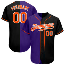 Charger l&#39;image dans la galerie, Custom Black Orange-Purple Authentic Split Fashion Baseball Jersey
