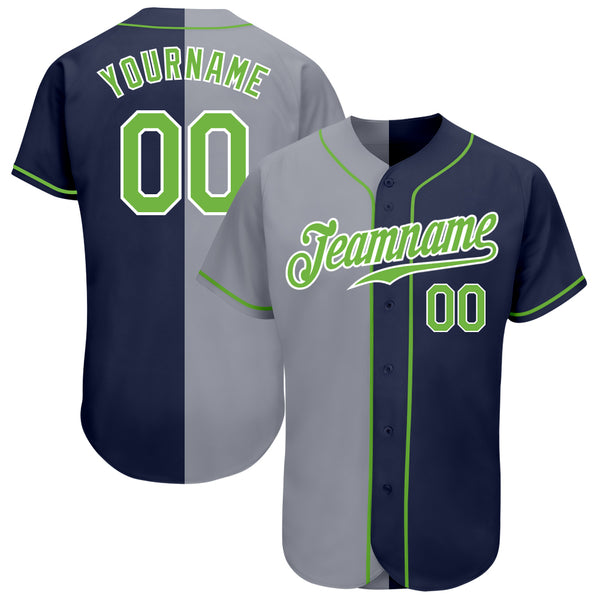 Cheap Custom Gray Neon Green-Black Authentic Baseball Jersey Free Shipping  – CustomJerseysPro