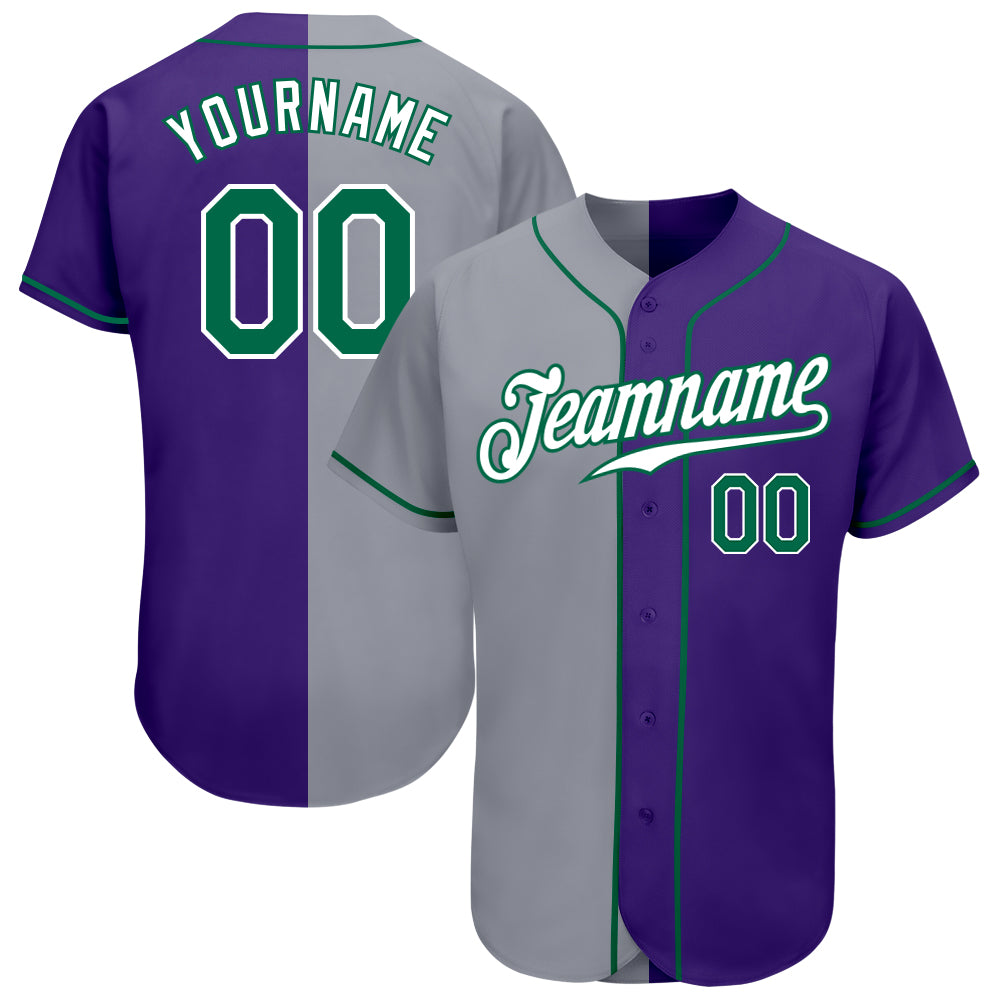 Cheap Custom White Kelly Green-Purple Authentic Baseball Jersey Free  Shipping – CustomJerseysPro