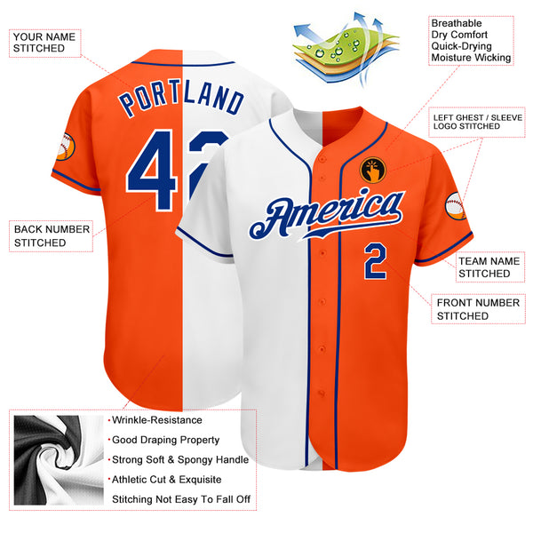 Cheap Custom Royal Royal-Orange Authentic Baseball Jersey Free Shipping –  CustomJerseysPro