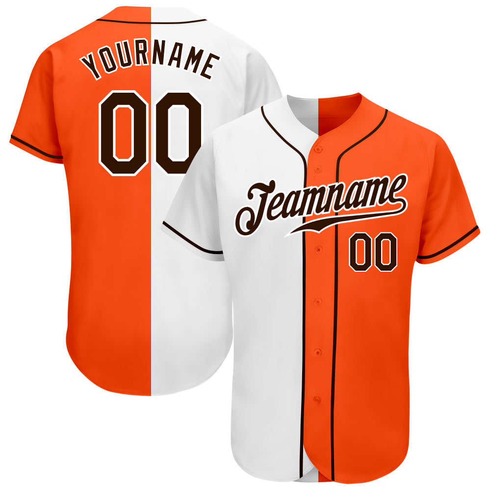 Cheap Custom Orange White Pinstripe Brown-White Authentic Baseball Jersey  Free Shipping – CustomJerseysPro