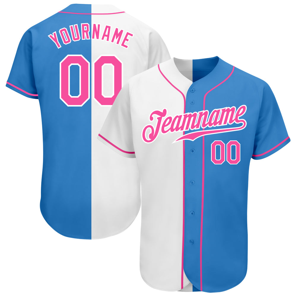 Cheap Custom Powder Blue Powder Blue-Pink Authentic Baseball