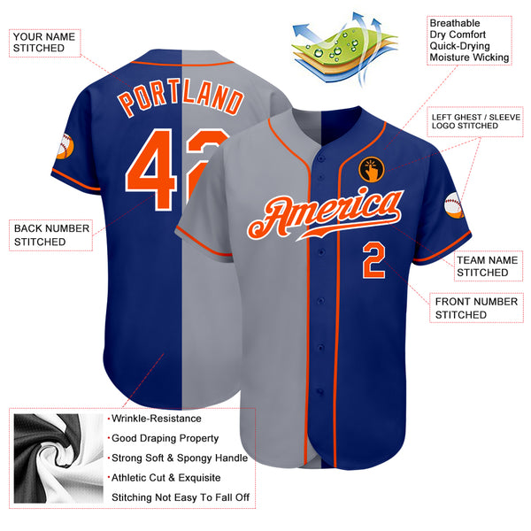 Cheap Custom Royal Royal-Orange Authentic Baseball Jersey Free Shipping –  CustomJerseysPro