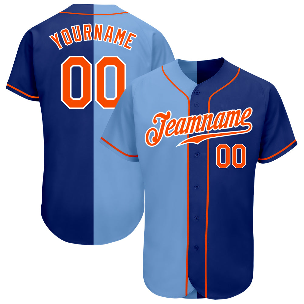 Cheap Custom Light Blue Orange-Royal Authentic Baseball Jersey Free  Shipping – CustomJerseysPro