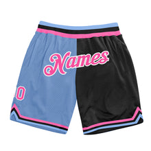 Charger l&#39;image dans la galerie, Custom Light Blue Pink-Black Authentic Throwback Split Fashion Basketball Shorts
