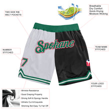 Загрузить изображение в средство просмотра галереи, Custom White Kelly Green-Black Authentic Throwback Split Fashion Basketball Shorts
