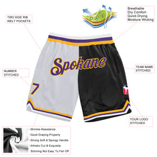 Charger l&#39;image dans la galerie, Custom White Purple-Black Authentic Throwback Split Fashion Basketball Shorts
