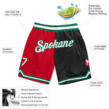 Load image into Gallery viewer, Custom Red White-Black Authentic Throwback Split Fashion Basketball Shorts
