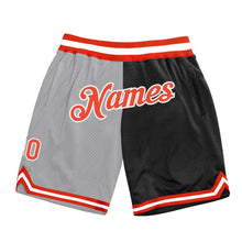 Charger l&#39;image dans la galerie, Custom Gray Orange-Black Authentic Throwback Split Fashion Basketball Shorts
