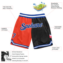 Load image into Gallery viewer, Custom Orange Royal-Black Authentic Throwback Split Fashion Basketball Shorts
