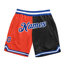 Load image into Gallery viewer, Custom Orange Royal-Black Authentic Throwback Split Fashion Basketball Shorts
