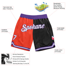 Load image into Gallery viewer, Custom Orange White-Black Authentic Throwback Split Fashion Basketball Shorts
