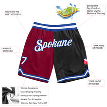 Load image into Gallery viewer, Custom Maroon White-Black Authentic Throwback Split Fashion Basketball Shorts
