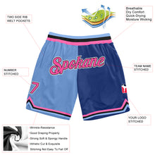 Charger l&#39;image dans la galerie, Custom Light Blue Pink-Royal Authentic Throwback Split Fashion Basketball Shorts
