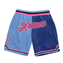 Charger l&#39;image dans la galerie, Custom Light Blue Pink-Royal Authentic Throwback Split Fashion Basketball Shorts
