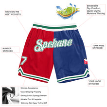 Load image into Gallery viewer, Custom Red White-Royal Authentic Throwback Split Fashion Basketball Shorts
