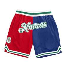 Load image into Gallery viewer, Custom Red White-Royal Authentic Throwback Split Fashion Basketball Shorts
