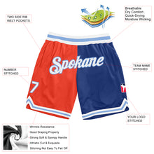 Load image into Gallery viewer, Custom Orange White-Royal Authentic Throwback Split Fashion Basketball Shorts
