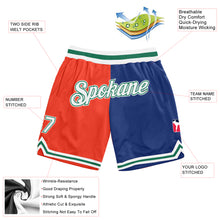 Load image into Gallery viewer, Custom Orange White-Royal Authentic Throwback Split Fashion Basketball Shorts
