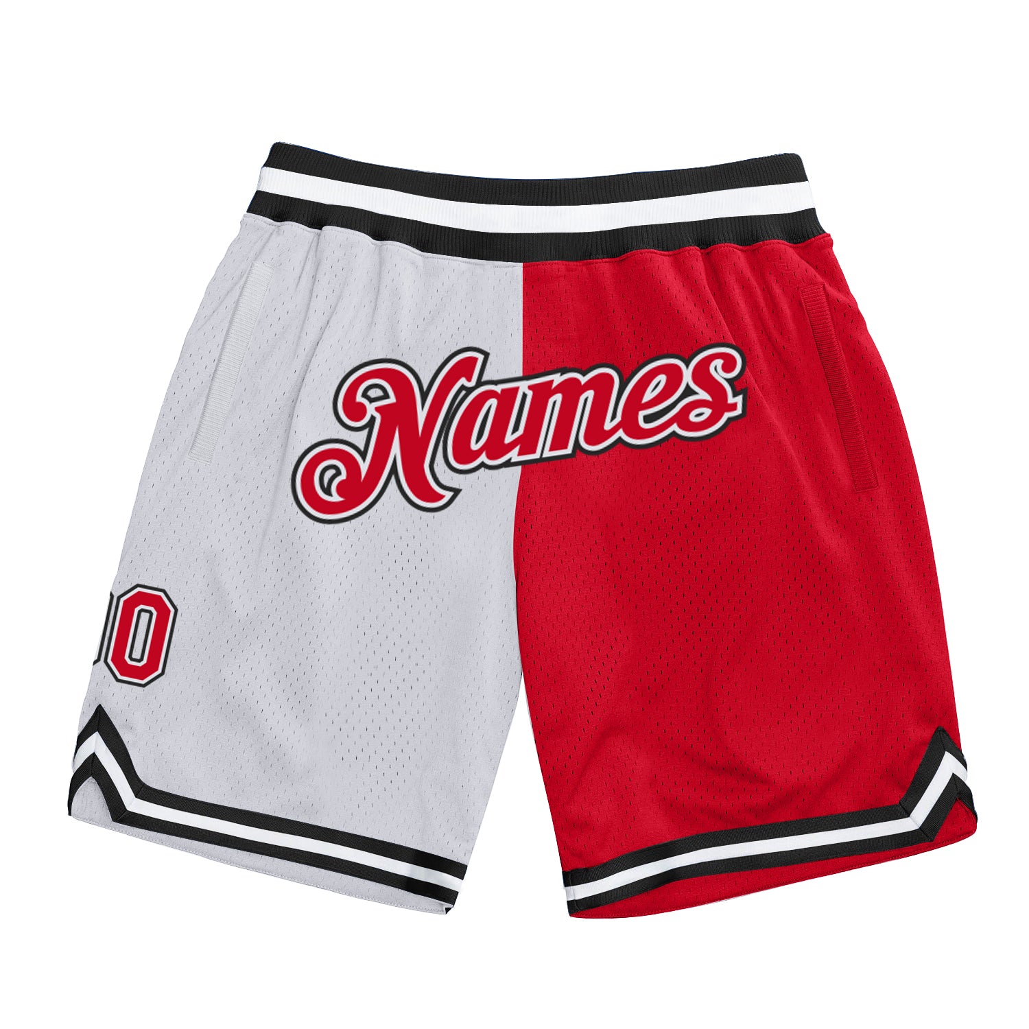 Custom Red Black-White 3D Pattern Design Multicolor Authentic Basketball  Shorts Discount