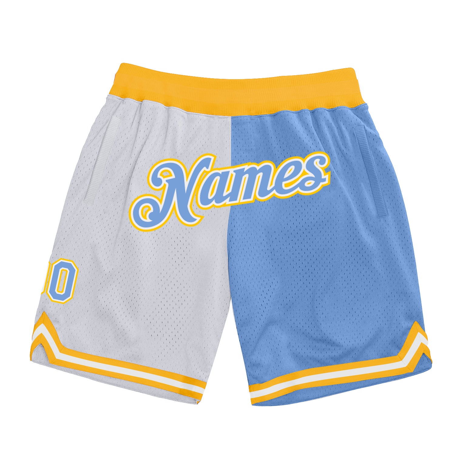 Cheap Custom White Black-Light Blue Authentic Throwback Split Fashion  Basketball Shorts Free Shipping – CustomJerseysPro