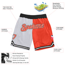 Charger l&#39;image dans la galerie, Custom White Orange-Black Authentic Throwback Split Fashion Basketball Shorts
