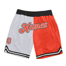 Charger l&#39;image dans la galerie, Custom White Orange-Black Authentic Throwback Split Fashion Basketball Shorts
