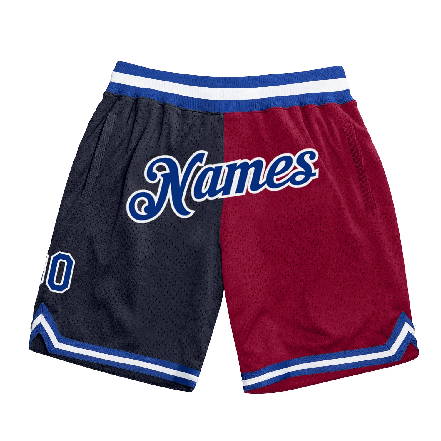 Cheap Custom Navy Royal-Maroon Authentic Throwback Split Fashion Basketball  Shorts Free Shipping – CustomJerseysPro