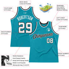 Laden Sie das Bild in den Galerie-Viewer, Custom Teal White-Black Authentic Throwback Basketball Jersey
