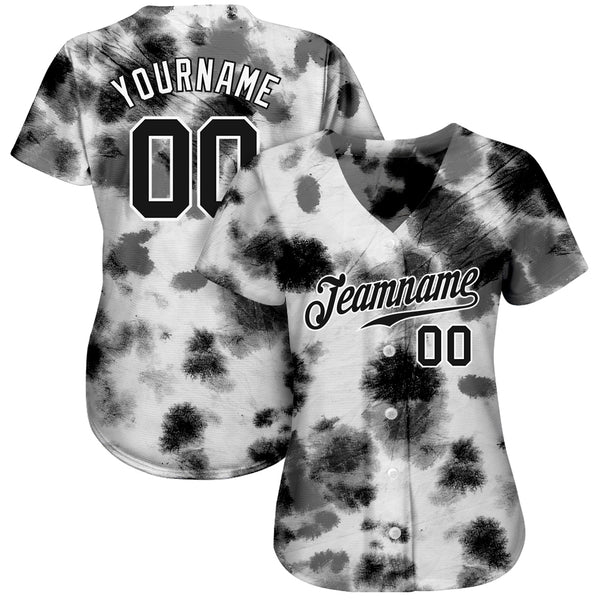 Cheap Custom Steel Tie Dye-Black White 3D Printing Authentic Baseball  Jersey Free Shipping – CustomJerseysPro