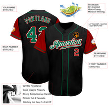 Charger l&#39;image dans la galerie, Custom Black Kelly Green-Red Authentic Two Tone Baseball Jersey
