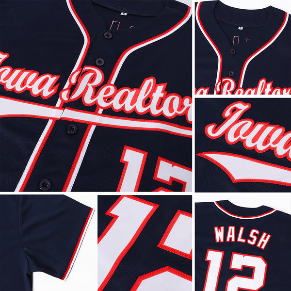 Stitches Red Washington Nationals Button-down Raglan Fashion Jersey for Men