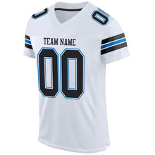 Load image into Gallery viewer, Custom White Black-Panther Blue Mesh Authentic Football Jersey
