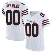 Загрузить изображение в средство просмотра галереи, Custom White Black-Red Mesh Authentic Football Jersey
