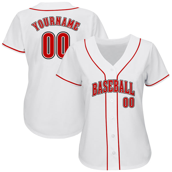 Sale Build White Baseball Authentic Black Jersey Red – CustomJerseysPro