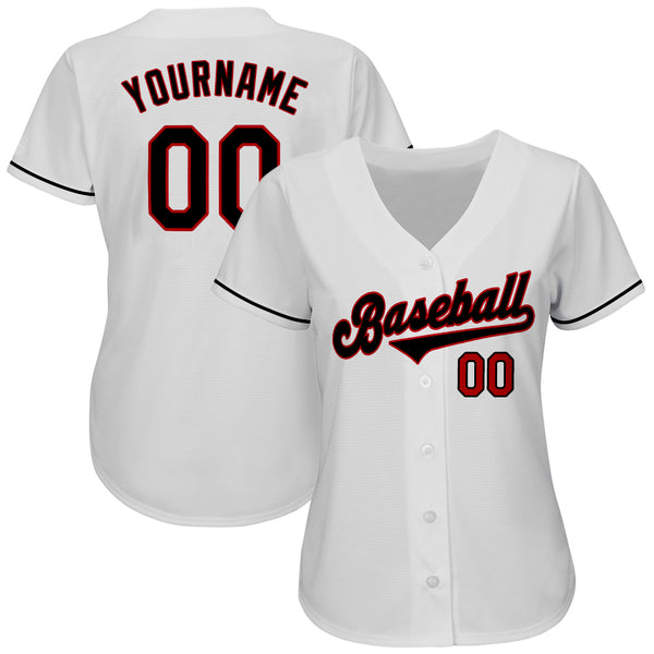 Custom Team White Baseball Authentic Gray Jersey Red