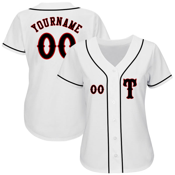 Sale Build Red Baseball Authentic White Jersey Black