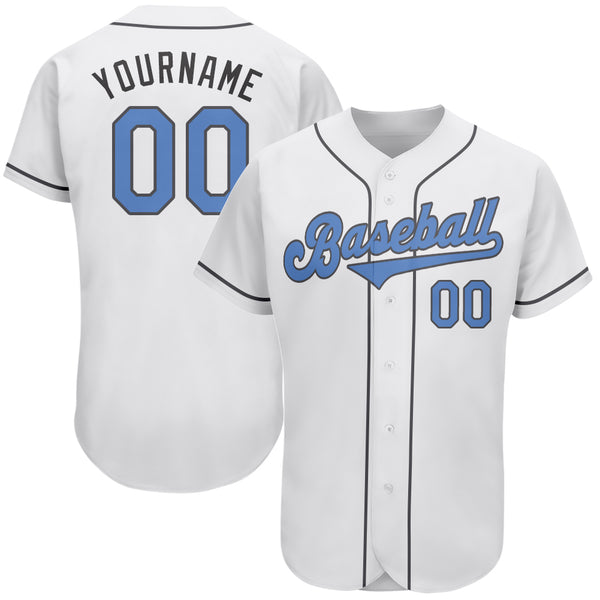 Custom Baseball Jersey White Light Blue-Dark Gray Authentic Father's Day Men's Size:XL