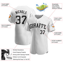 Загрузить изображение в средство просмотра галереи, Custom White Black Pinstripe Black-Gray Authentic Baseball Jersey
