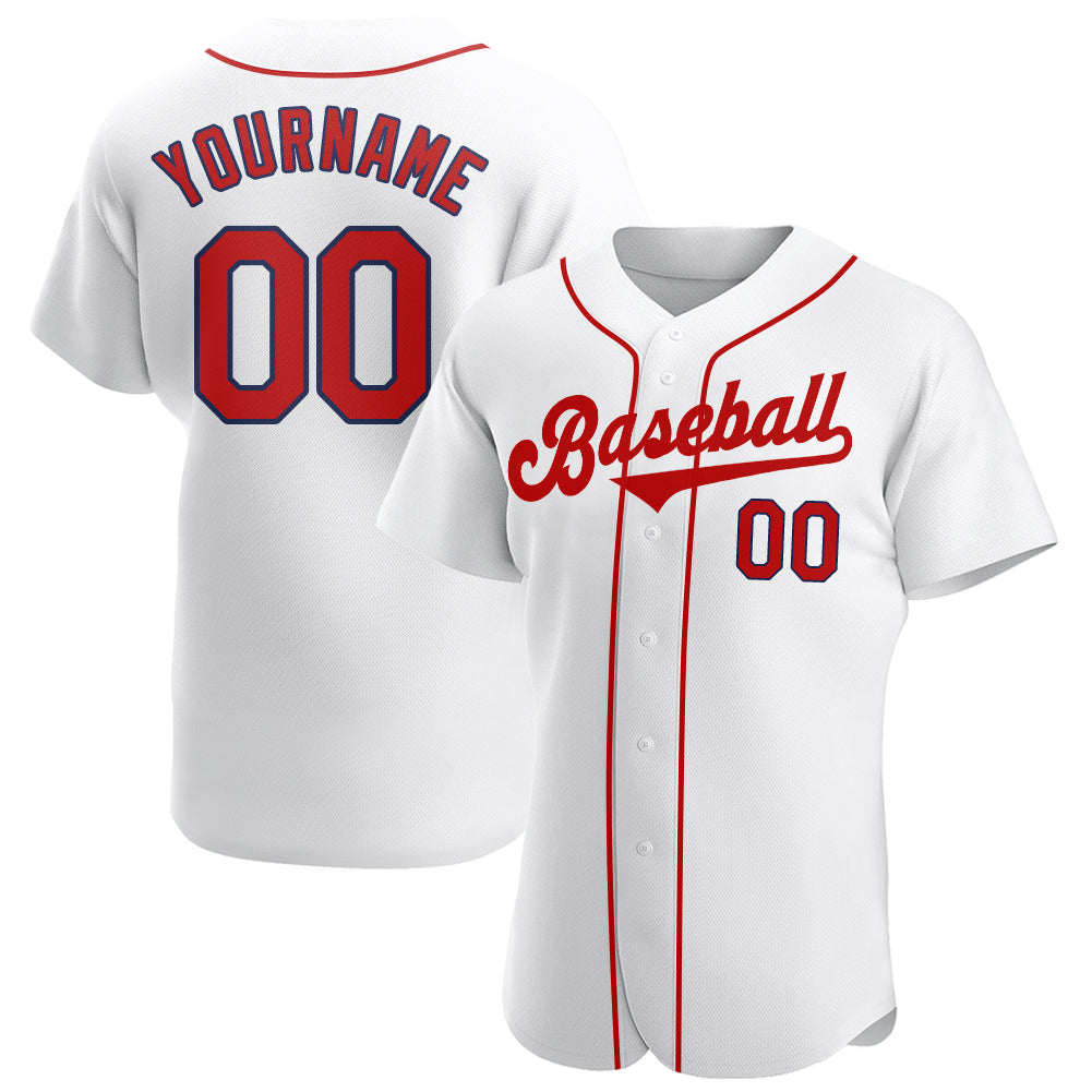Sale Build Red Baseball Authentic Navy Jersey White – CustomJerseysPro