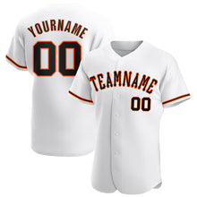 Laden Sie das Bild in den Galerie-Viewer, Custom White Black-Orange Authentic Baseball Jersey
