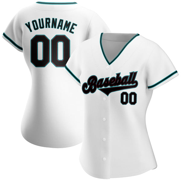 Sale Build Aqua Baseball Authentic White Jersey Black – CustomJerseysPro