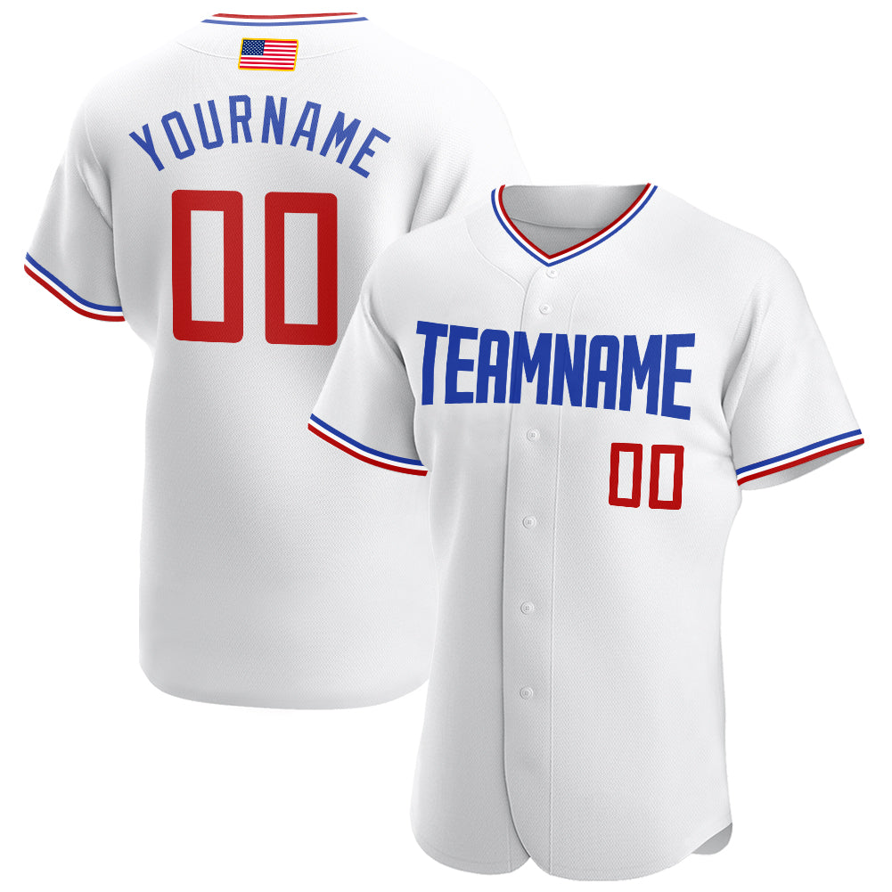 Custom White Royal Baseball Jersey – CustomJerseysPro