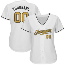 Charger l&#39;image dans la galerie, Custom White Old Gold-Black Authentic Baseball Jersey
