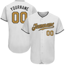 Charger l&#39;image dans la galerie, Custom White Old Gold-Black Authentic Baseball Jersey
