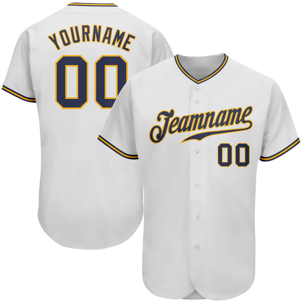 Sale Build White Baseball Authentic Navy Jersey Gold