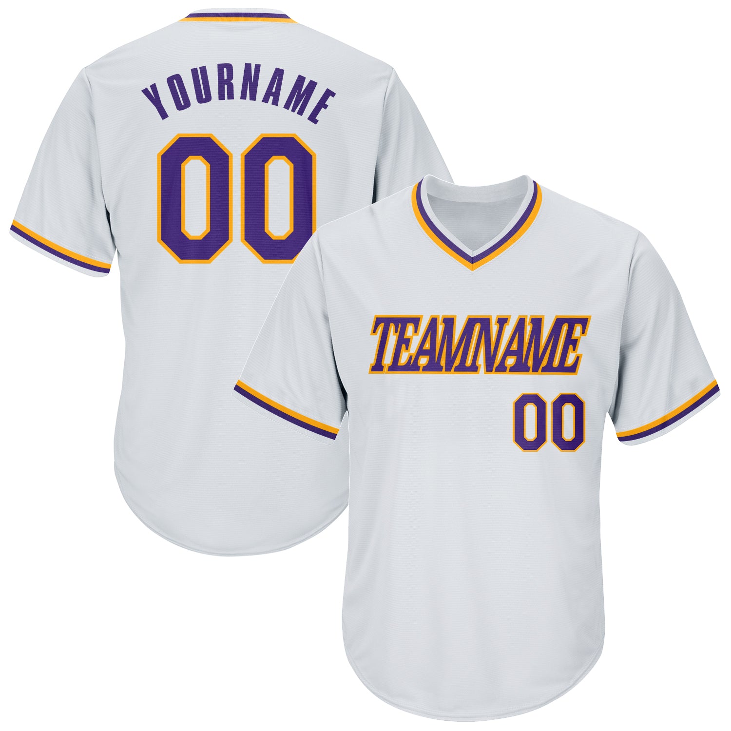 Sale Build Gold Baseball Authentic White Purple Strip Throwback